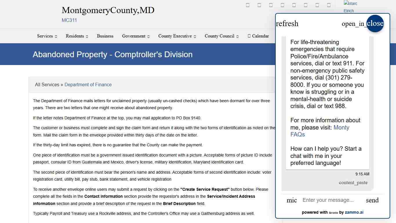 Abandoned Property - Comptroller's Division